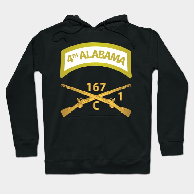 Army - Company C,  1st Batalion, 167th Infantry Regiment - 4th Alabama w Inf Branch wo Txt X 300 V1 Hoodie by twix123844